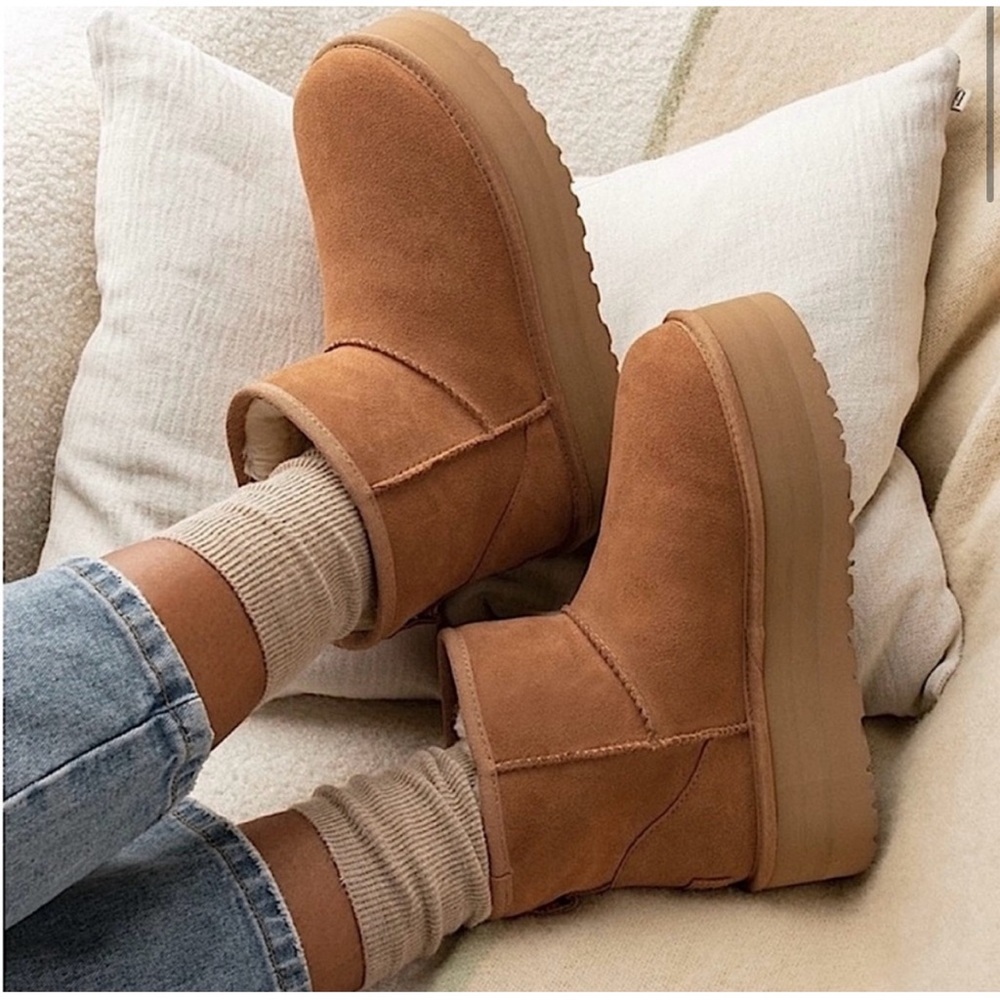 NewUGG Classic Mini Platform Chestnut Brown Boot Size 9